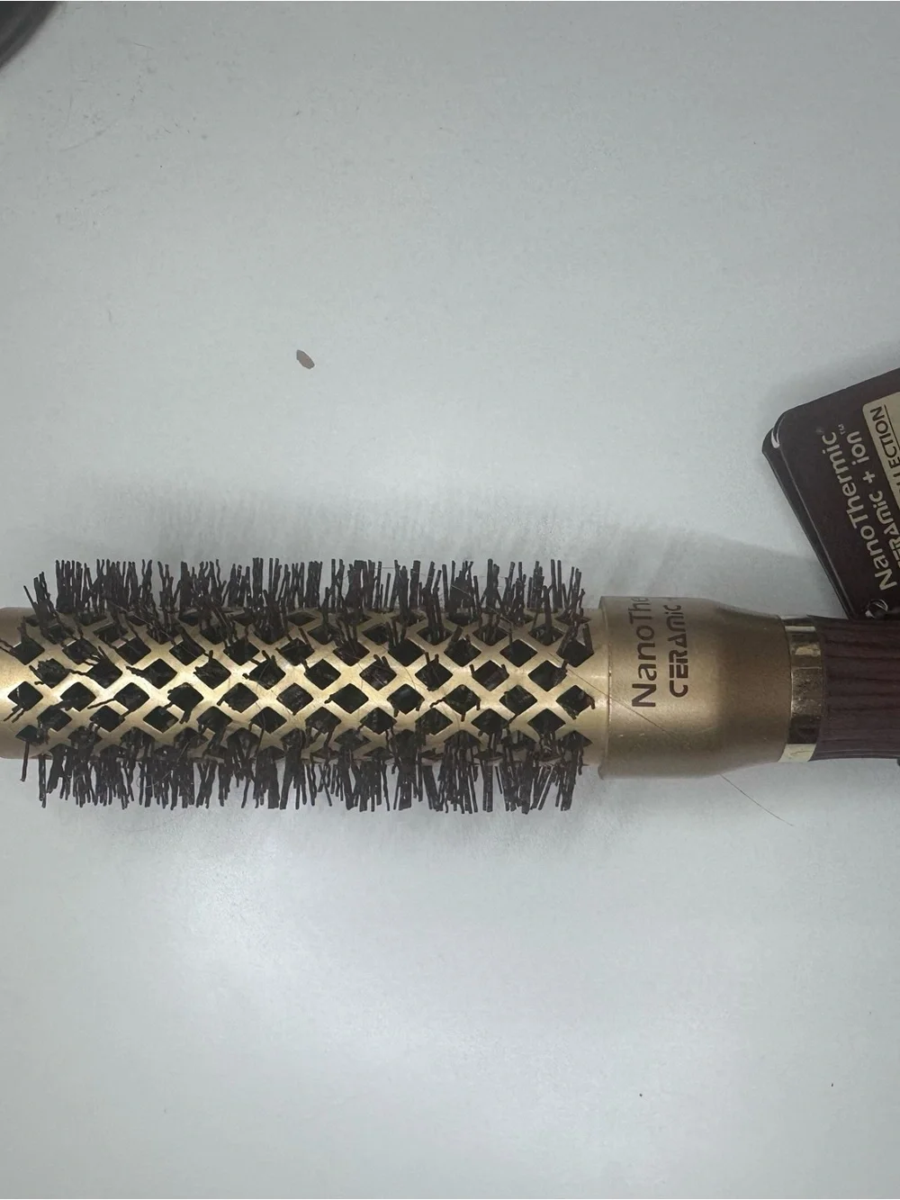 Nanothermic Ceramic Round Hair Brush - Brown/Gold
